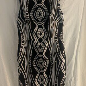 Evan Picone sleeveless black and white dress